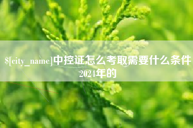 内蒙古中控证怎么考取需要什么条件2024年的