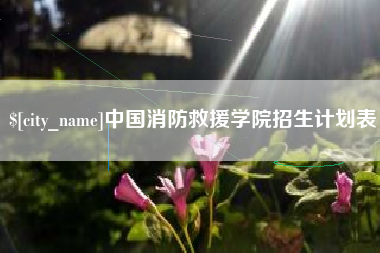 内蒙古中国消防救援学院招生计划表
